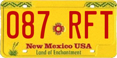NM license plate 087RFT