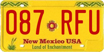 NM license plate 087RFU