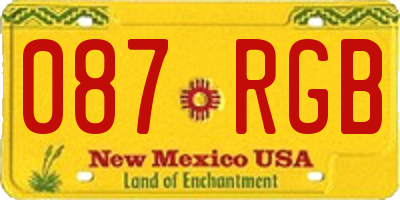 NM license plate 087RGB