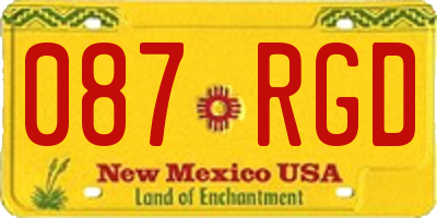 NM license plate 087RGD
