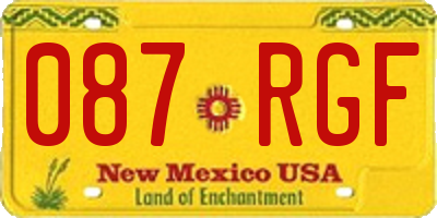 NM license plate 087RGF
