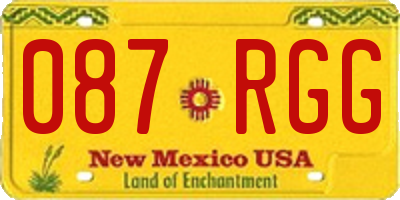NM license plate 087RGG