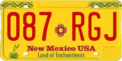 NM license plate 087RGJ