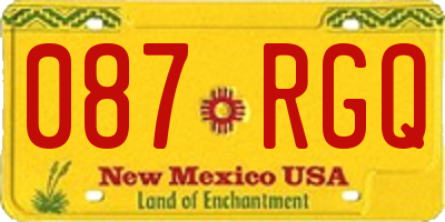 NM license plate 087RGQ