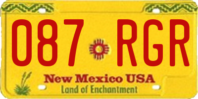 NM license plate 087RGR