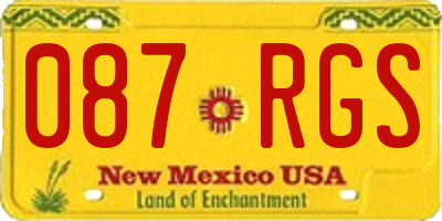 NM license plate 087RGS