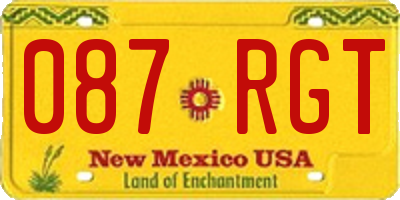 NM license plate 087RGT