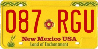 NM license plate 087RGU