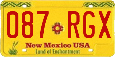 NM license plate 087RGX