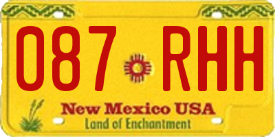 NM license plate 087RHH