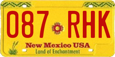 NM license plate 087RHK