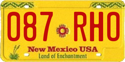 NM license plate 087RHO