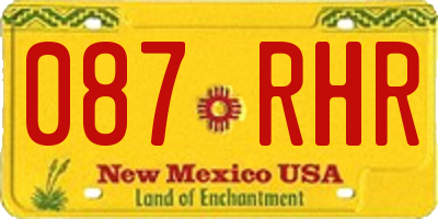 NM license plate 087RHR