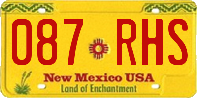NM license plate 087RHS