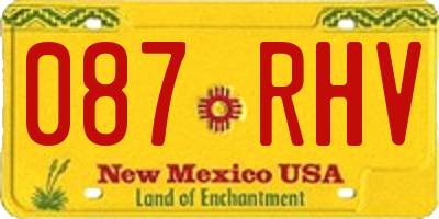 NM license plate 087RHV