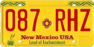 NM license plate 087RHZ