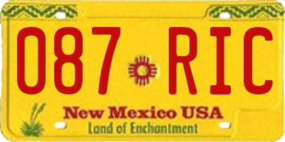 NM license plate 087RIC