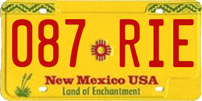 NM license plate 087RIE