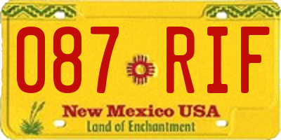NM license plate 087RIF
