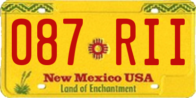 NM license plate 087RII