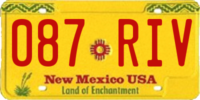 NM license plate 087RIV