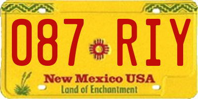 NM license plate 087RIY