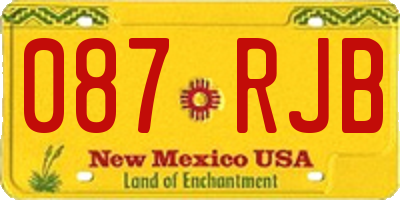 NM license plate 087RJB