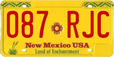 NM license plate 087RJC