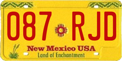 NM license plate 087RJD