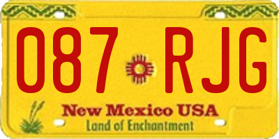 NM license plate 087RJG