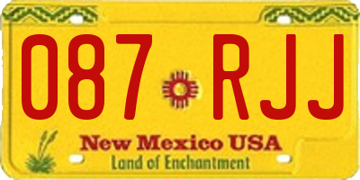 NM license plate 087RJJ