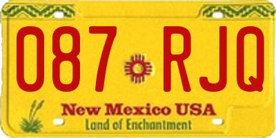 NM license plate 087RJQ