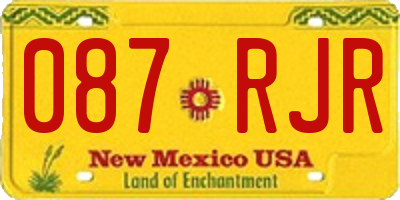 NM license plate 087RJR