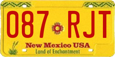 NM license plate 087RJT