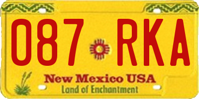 NM license plate 087RKA