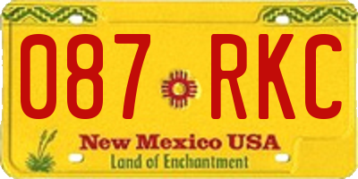 NM license plate 087RKC