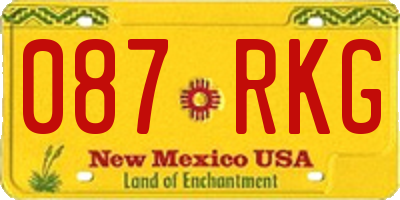 NM license plate 087RKG