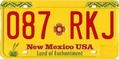 NM license plate 087RKJ