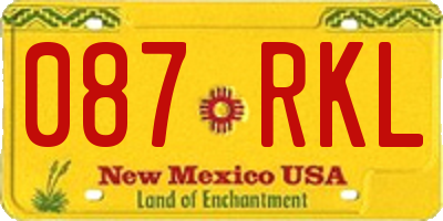 NM license plate 087RKL