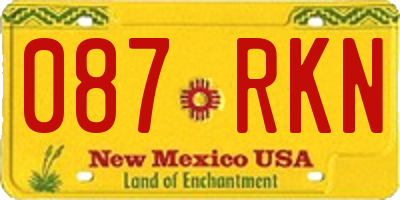 NM license plate 087RKN