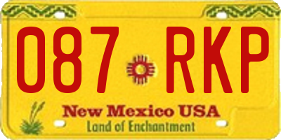NM license plate 087RKP