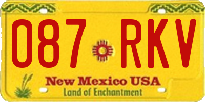 NM license plate 087RKV