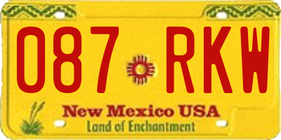 NM license plate 087RKW
