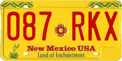 NM license plate 087RKX