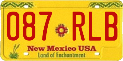 NM license plate 087RLB