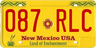 NM license plate 087RLC