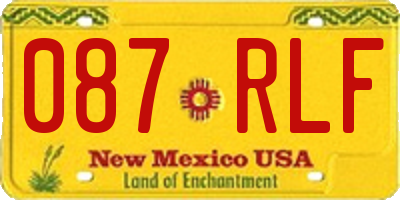 NM license plate 087RLF