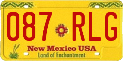 NM license plate 087RLG