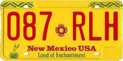 NM license plate 087RLH