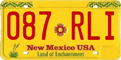 NM license plate 087RLI